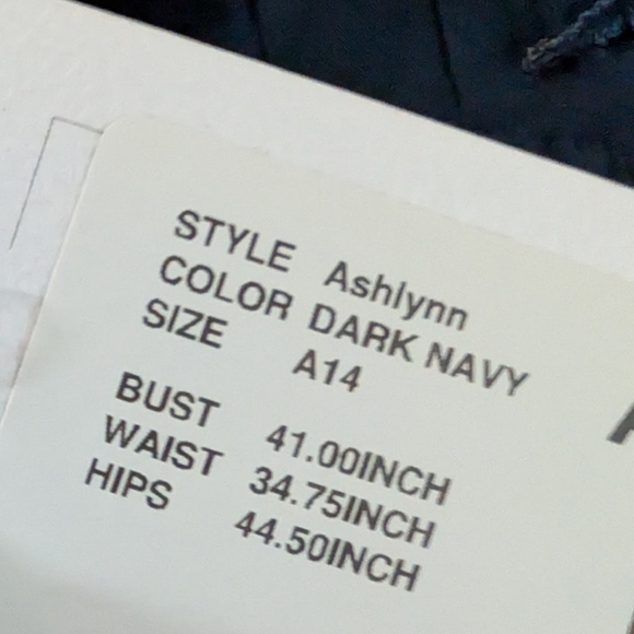 NWT Azazie Blue Navy Embroidered Floral Sleeveless Bridesmaid Gown Dress 14 - Picture 4 of 11